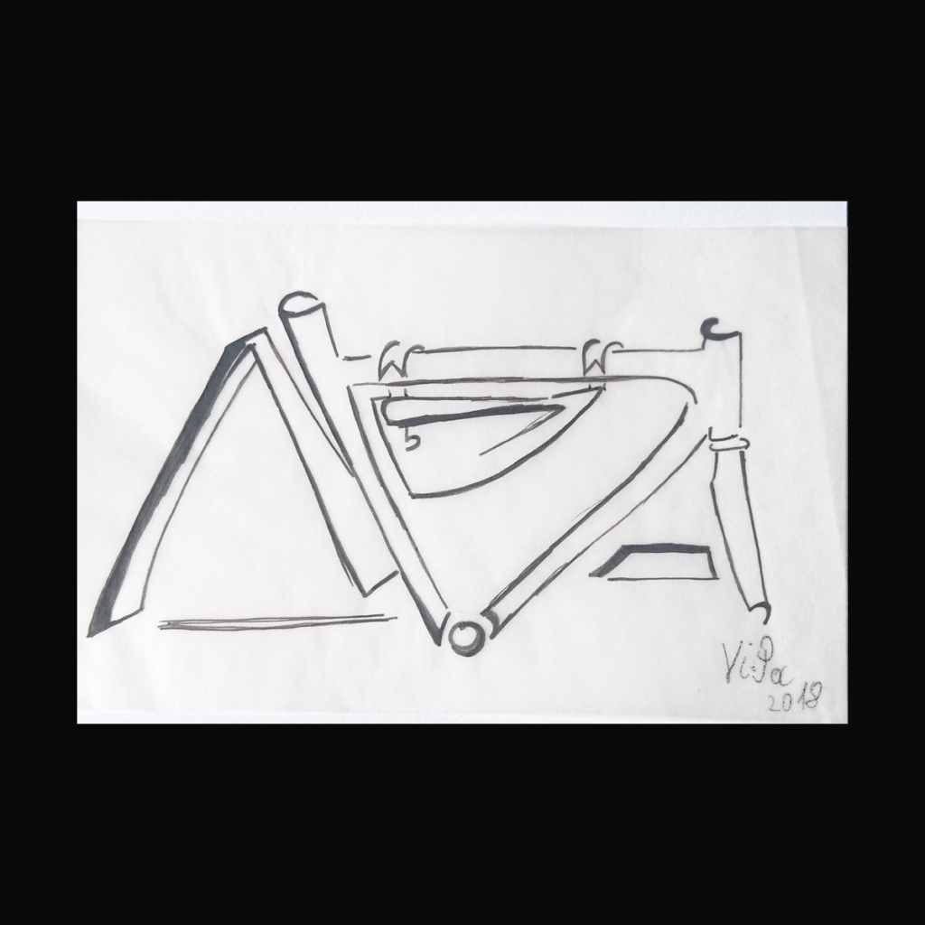 zeichnug fahrrad Rahmen von ViPa art
